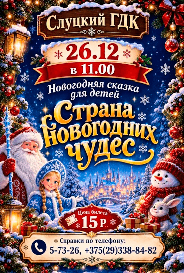 Постер: Новогодняя сказка для детей «Страна новогодних чудес»